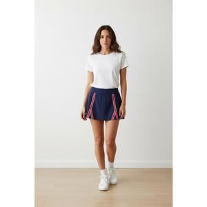 Foray Golf Women's Navy Blue Athletic Skirt with Red and White Stripes, Size M